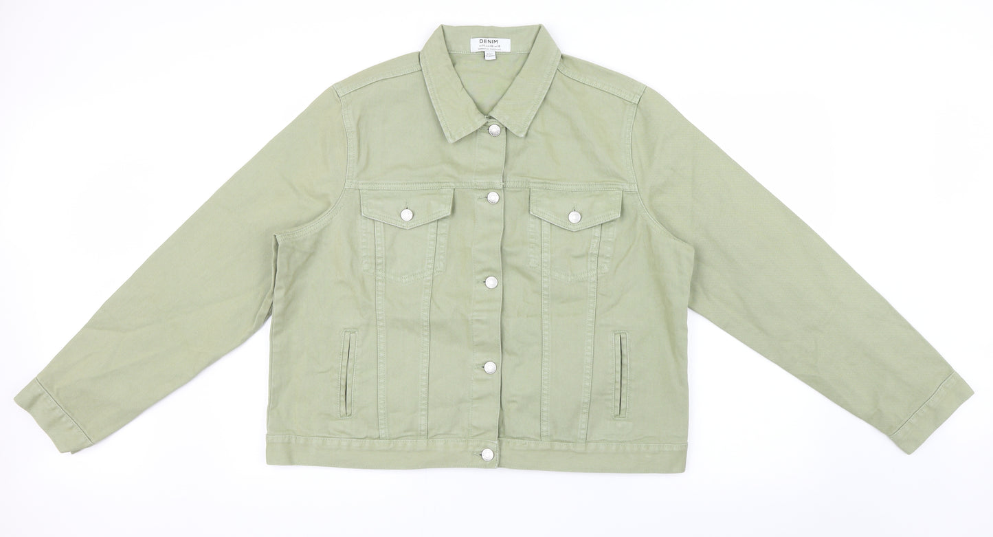 Dorothy Perkins Womens Green  Denim Jacket  Size 18