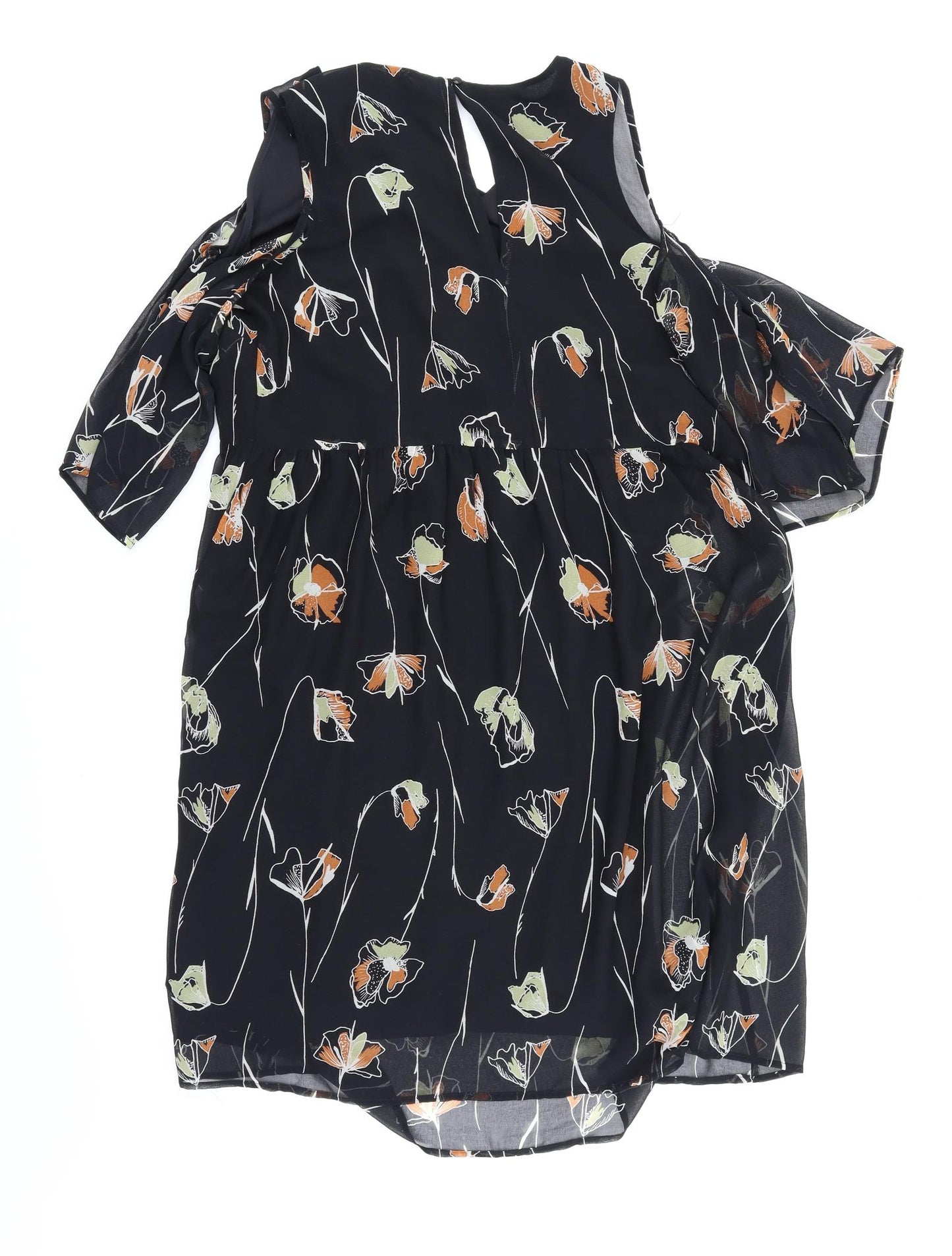 NEXT Womens Black Floral  A-Line  Size 10