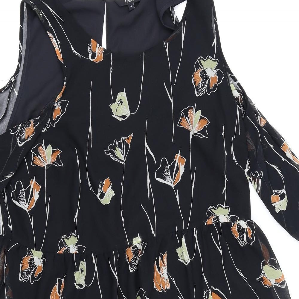 NEXT Womens Black Floral  A-Line  Size 10
