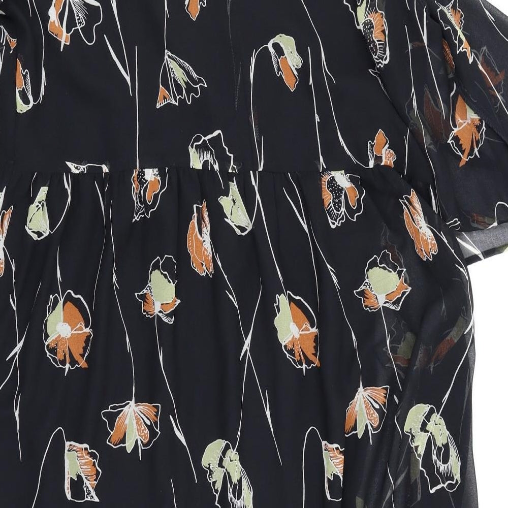 NEXT Womens Black Floral  A-Line  Size 10