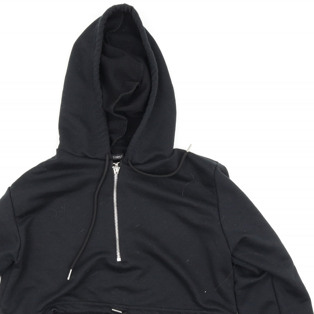I SAW IT FIRST Womens Black   Pullover Hoodie Size 6