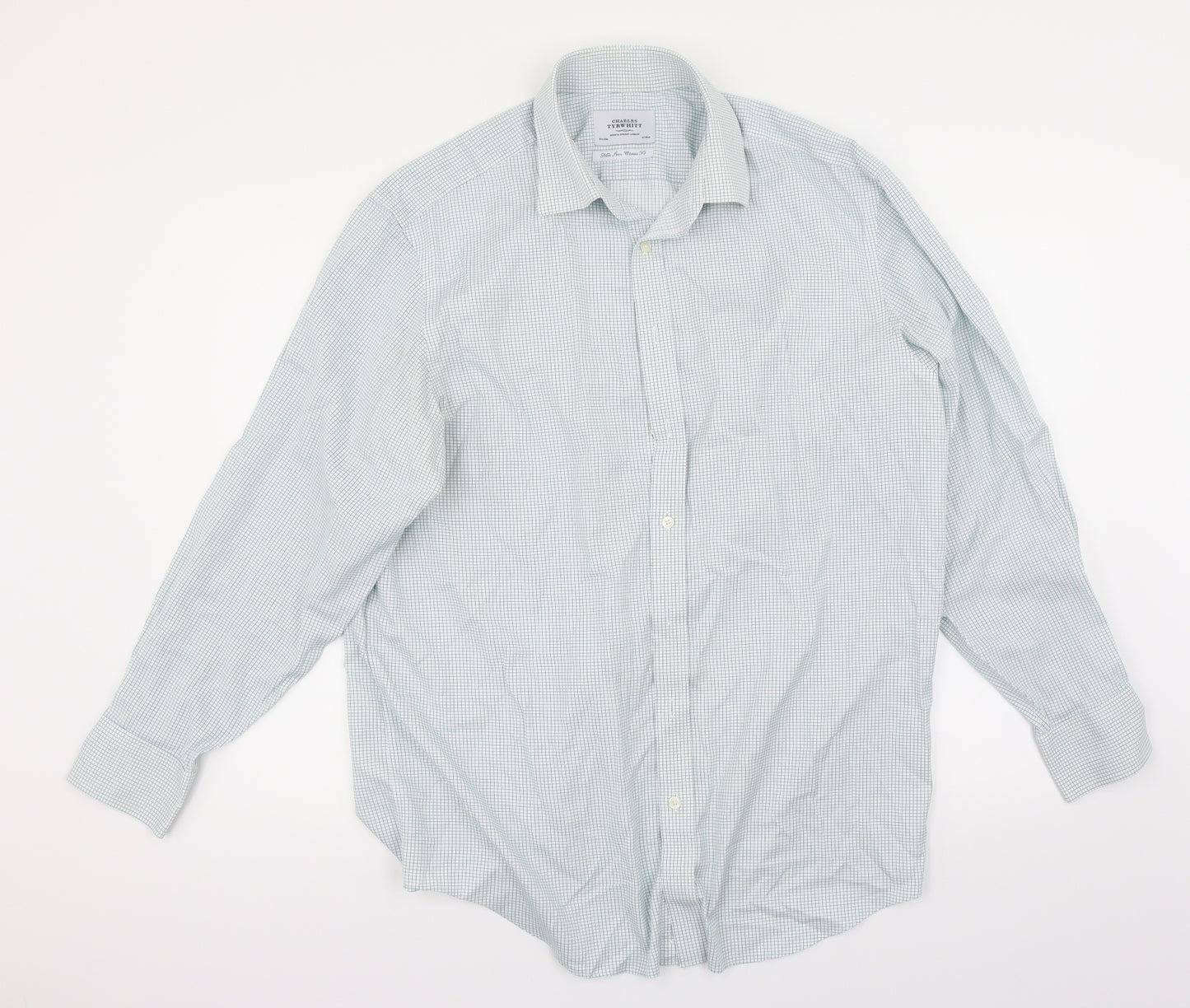 Charles Tyrwhitt Mens Green Check   Dress Shirt Size 34