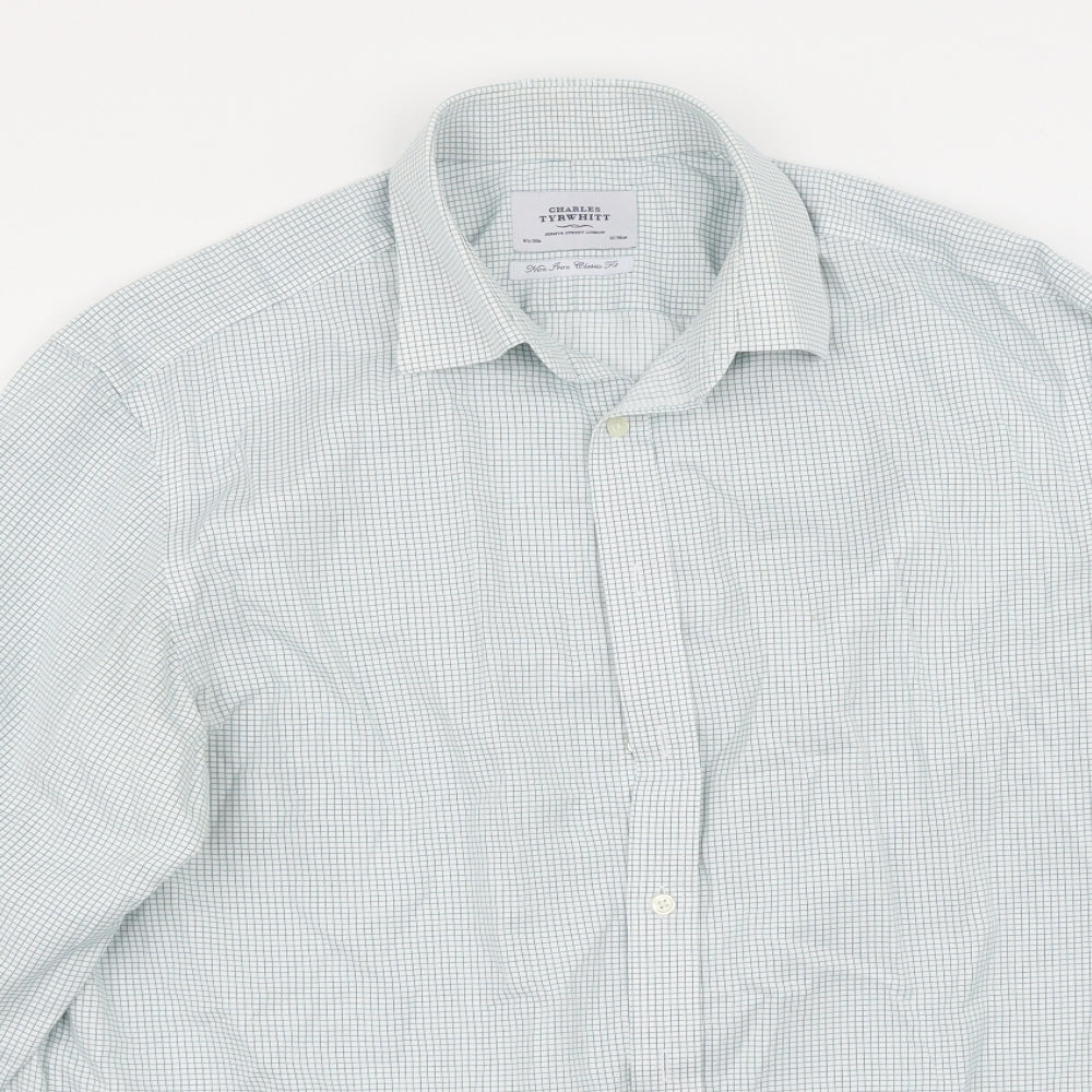 Charles Tyrwhitt Mens Green Check   Dress Shirt Size 34
