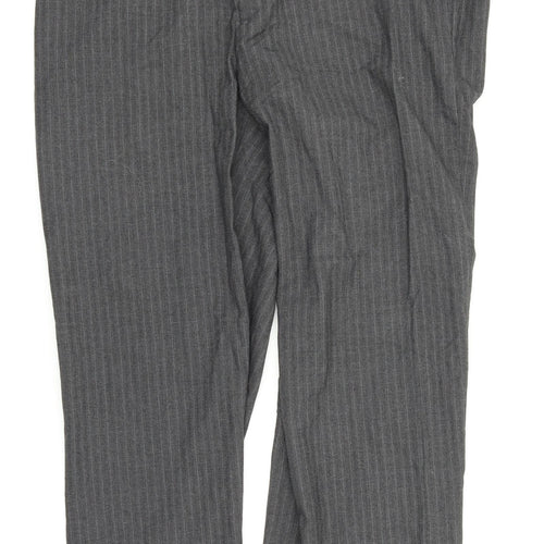Debenhams Mens Grey Striped  Dress Pants Trousers Size 36 in L28 in