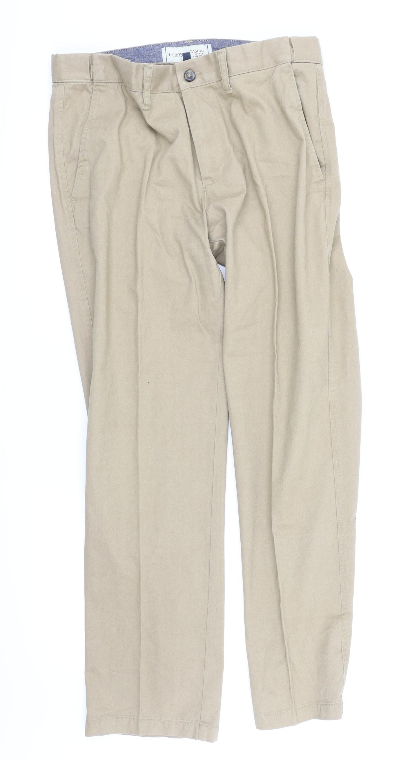 George Mens Beige   Chino Trousers Size 34 in L31 in