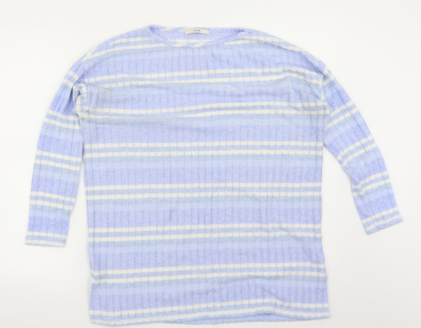 George Womens Blue Striped  Pullover Jumper Size 12