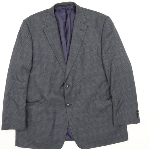 M&S Mens Blue Check  Jacket Suit Jacket Size M