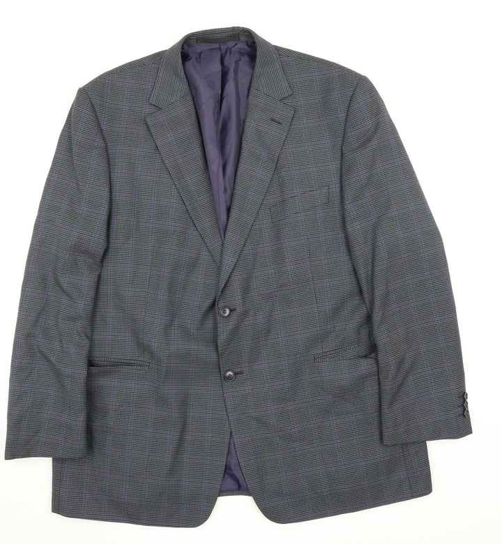 M&S Mens Blue Check Jacket Suit Jacket Size M