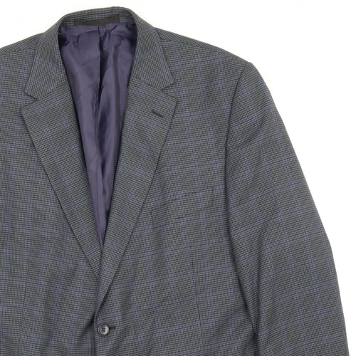 M&S Mens Blue Check  Jacket Suit Jacket Size M