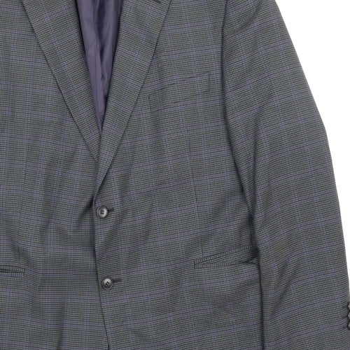 M&S Mens Blue Check  Jacket Suit Jacket Size M