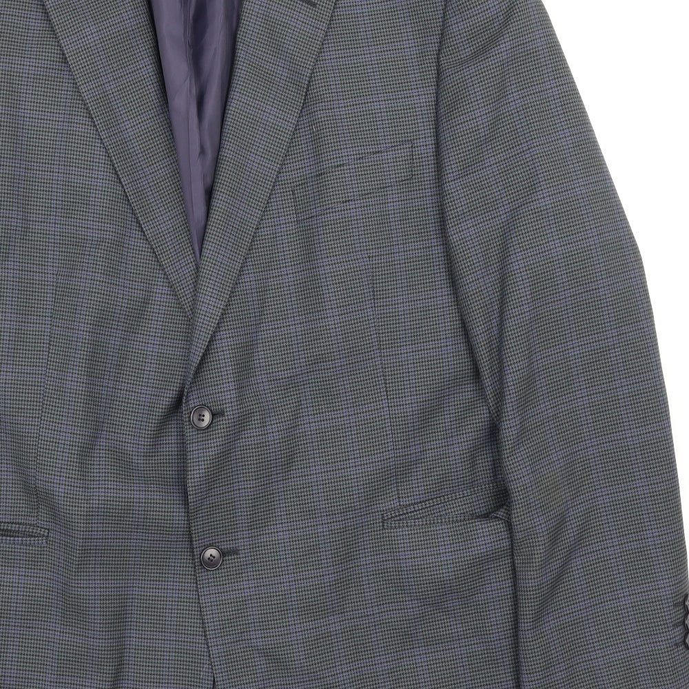 M&S Mens Blue Check  Jacket Suit Jacket Size M