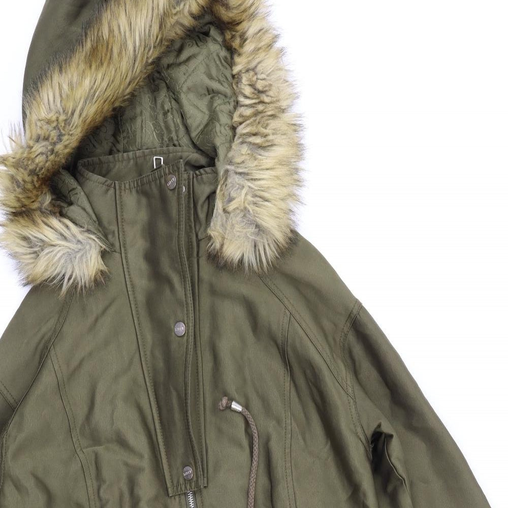 Lipsy Womens Green   Parka Coat Size 10