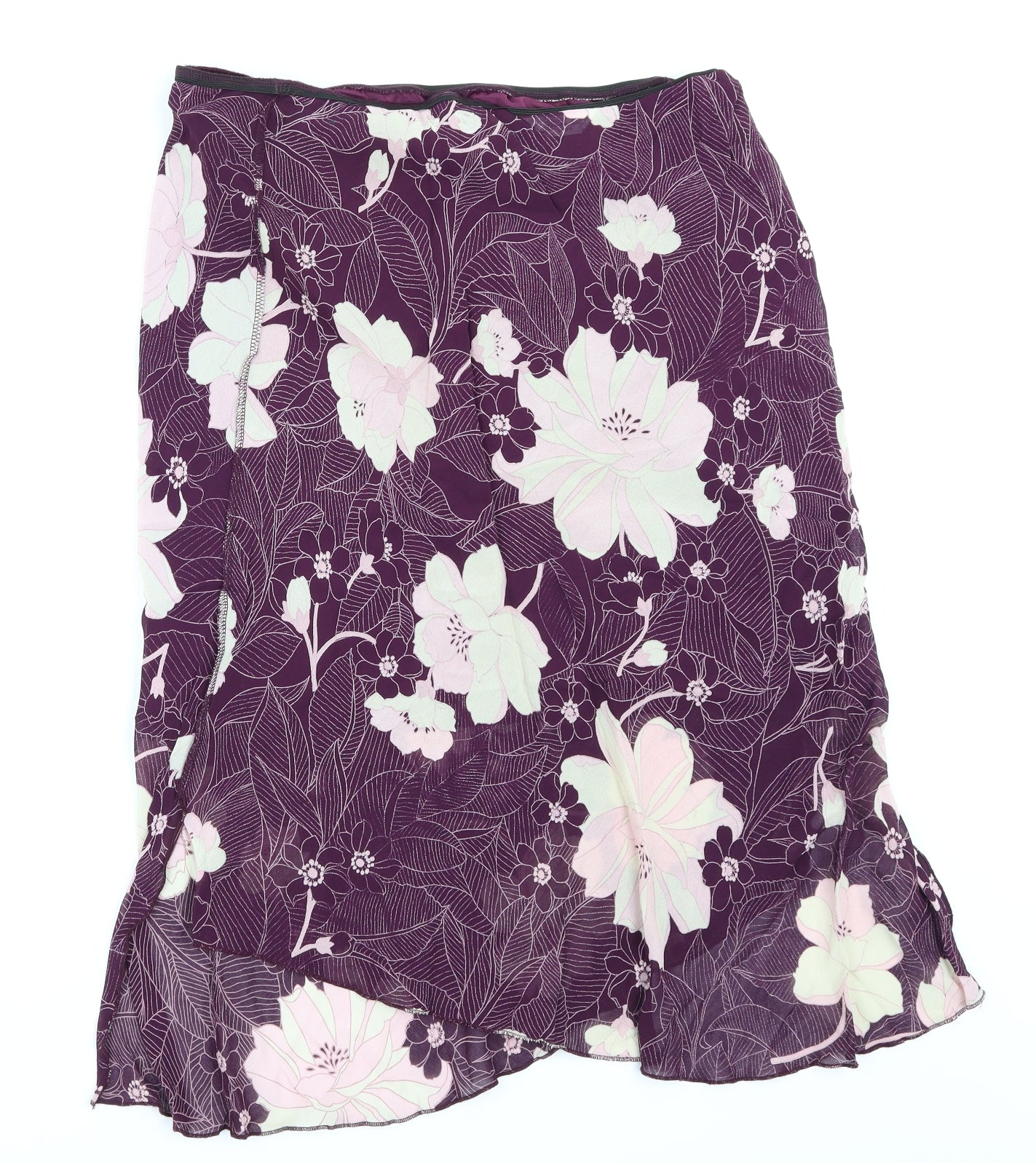 Berkertex Womens Purple Floral  A-Line Skirt Size 16