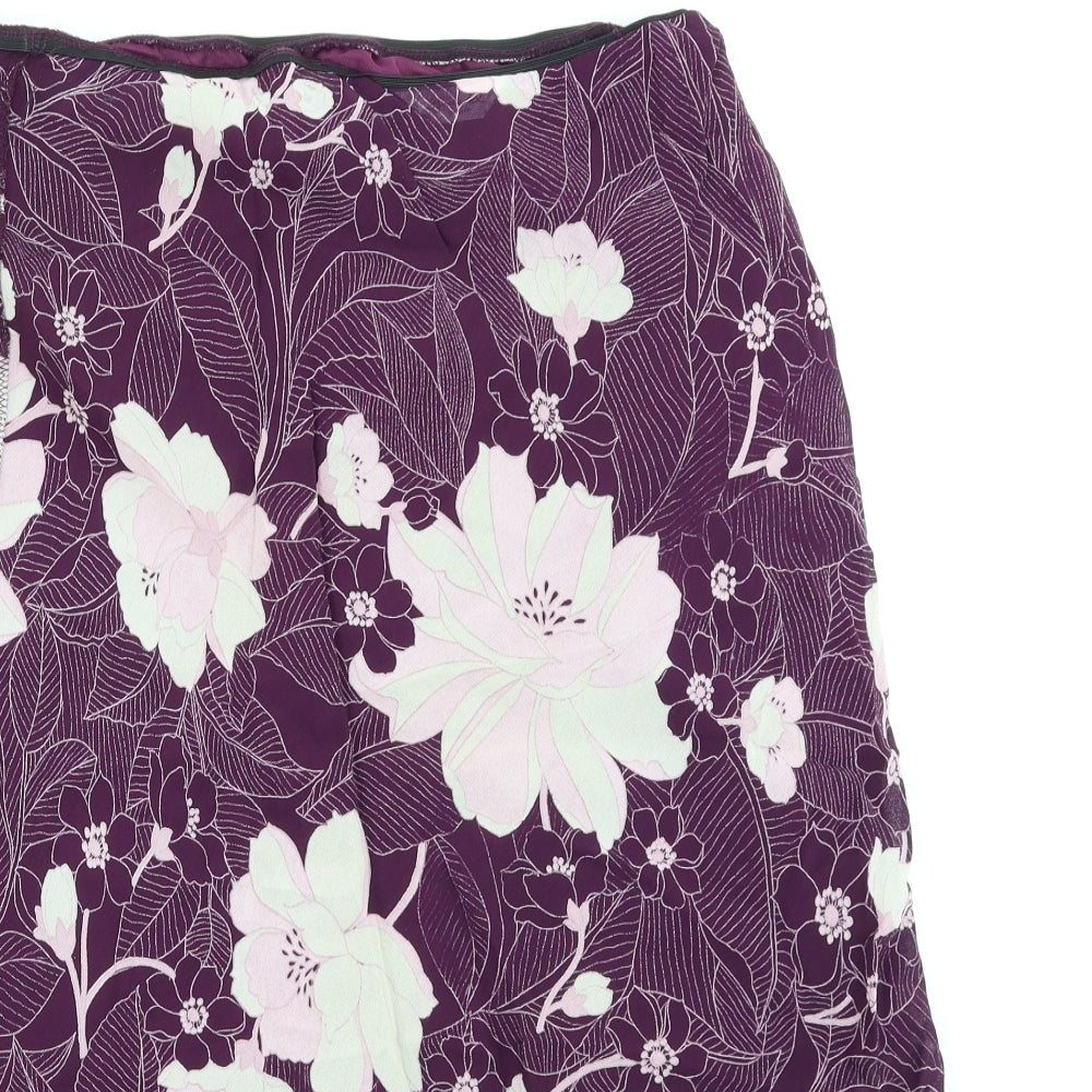 Berkertex Womens Purple Floral  A-Line Skirt Size 16