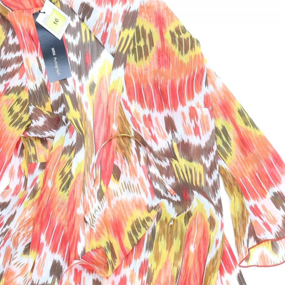 Autograph Womens Multicoloured Animal Print  Wrap Blouse Size 16