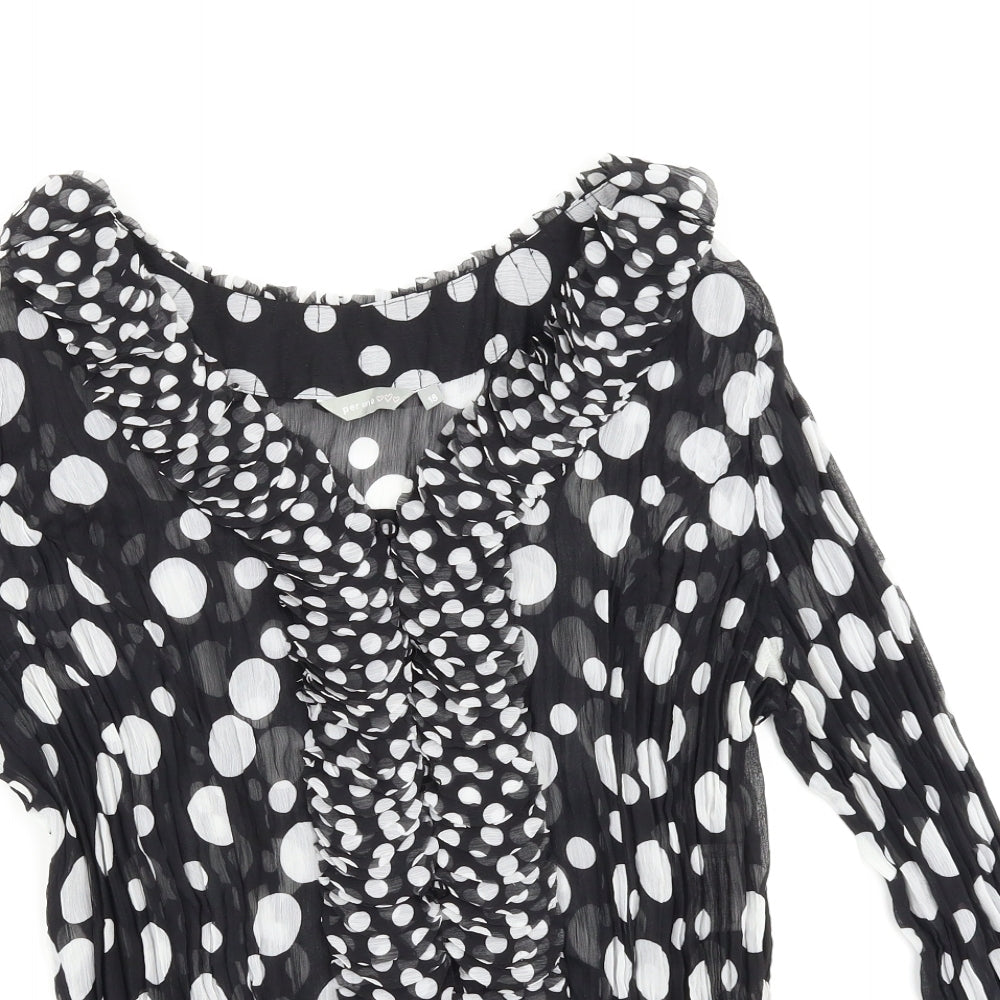Per Una Womens Black Polka Dot  Basic Blouse Size 18