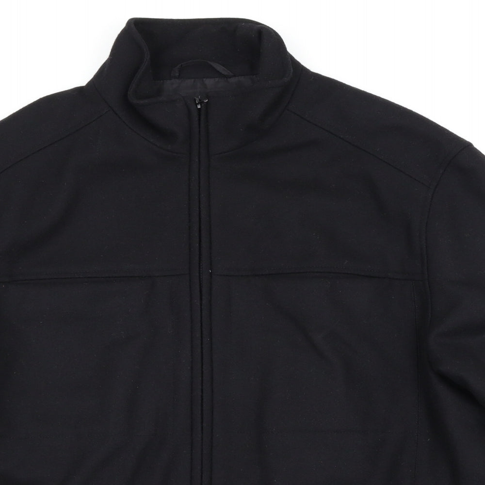 NEXT Mens Black   Overcoat Coatigan Size L