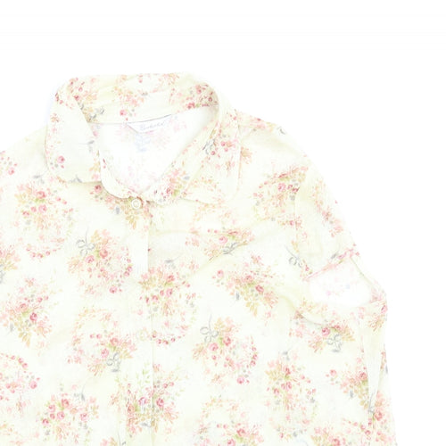 Berkertex Womens Yellow Floral  Basic Button-Up Size 16