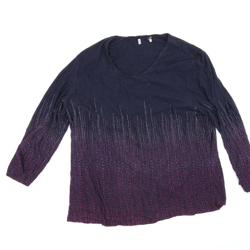 Preworn Womens Purple Paisley  Basic T-Shirt Size 12