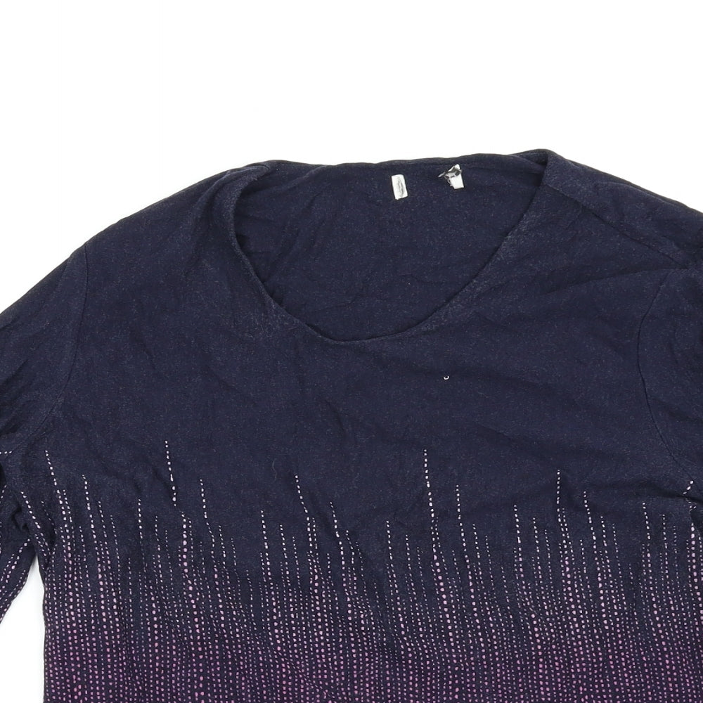 Preworn Womens Purple Paisley  Basic T-Shirt Size 12