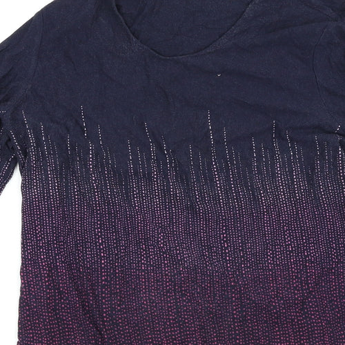 Preworn Womens Purple Paisley  Basic T-Shirt Size 12