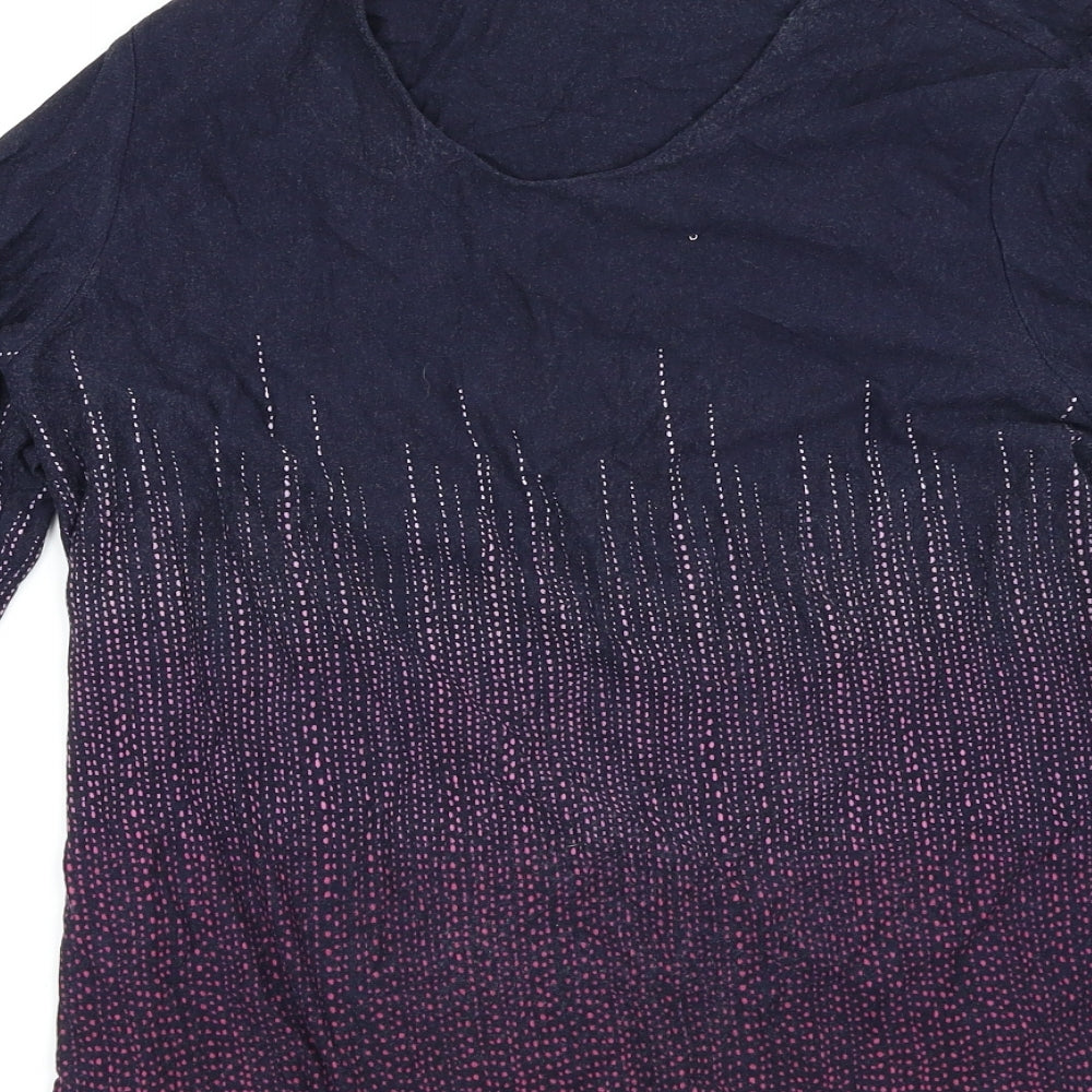 Preworn Womens Purple Paisley  Basic T-Shirt Size 12