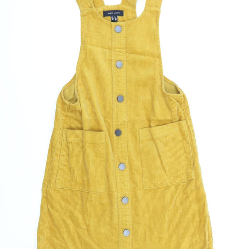 New Look Womens Yellow   Pinafore/Dungaree Dress  Size 6
