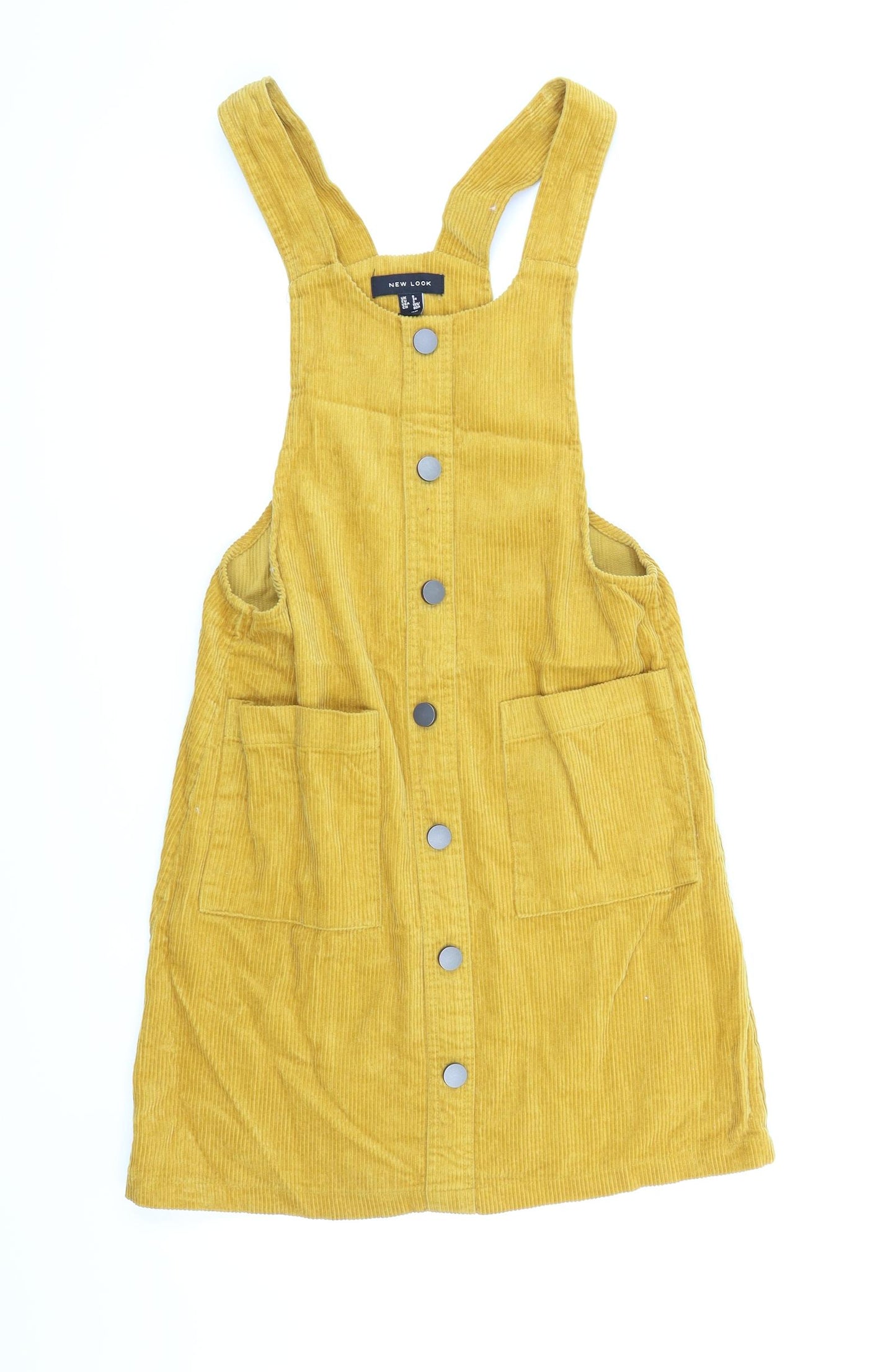 New Look Womens Yellow   Pinafore/Dungaree Dress  Size 6