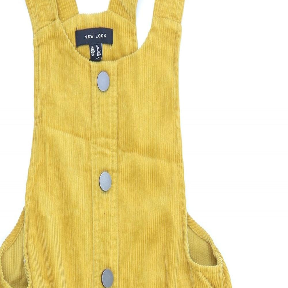 New Look Womens Yellow   Pinafore/Dungaree Dress  Size 6