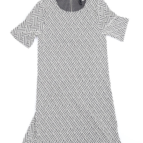 H&M Womens Blue Argyle/Diamond  T-Shirt Dress  Size 6
