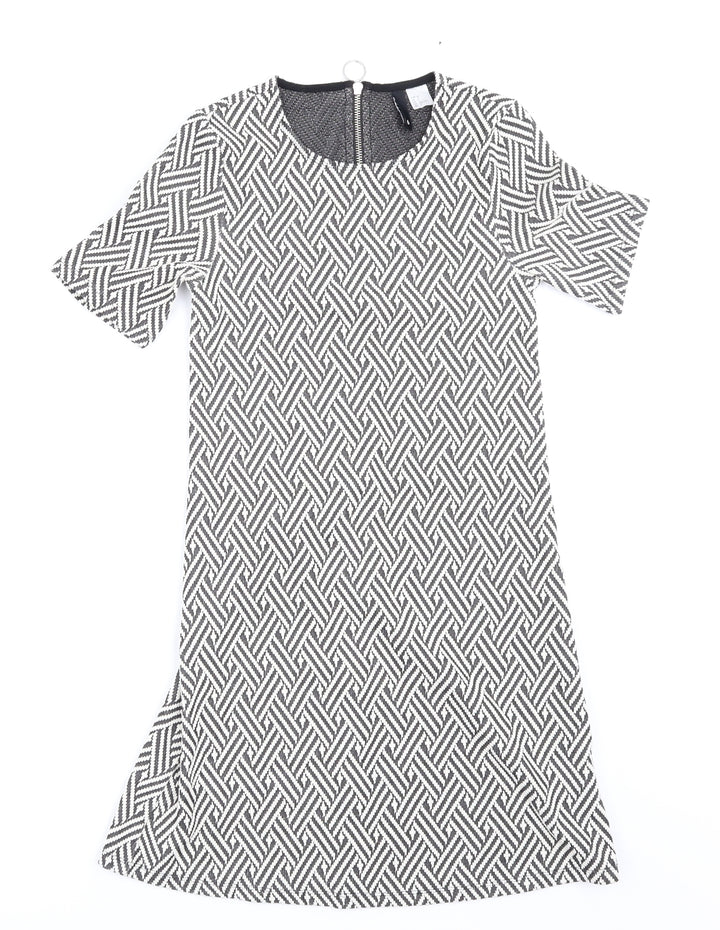 H&M Womens Blue Argyle/Diamond  T-Shirt Dress  Size 6