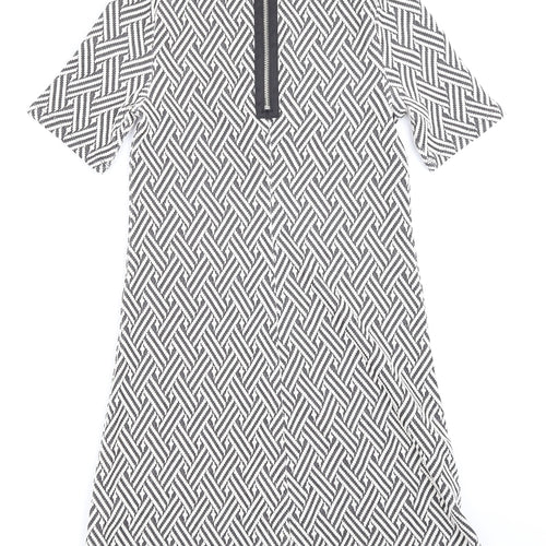 H&M Womens Blue Argyle/Diamond  T-Shirt Dress  Size 6