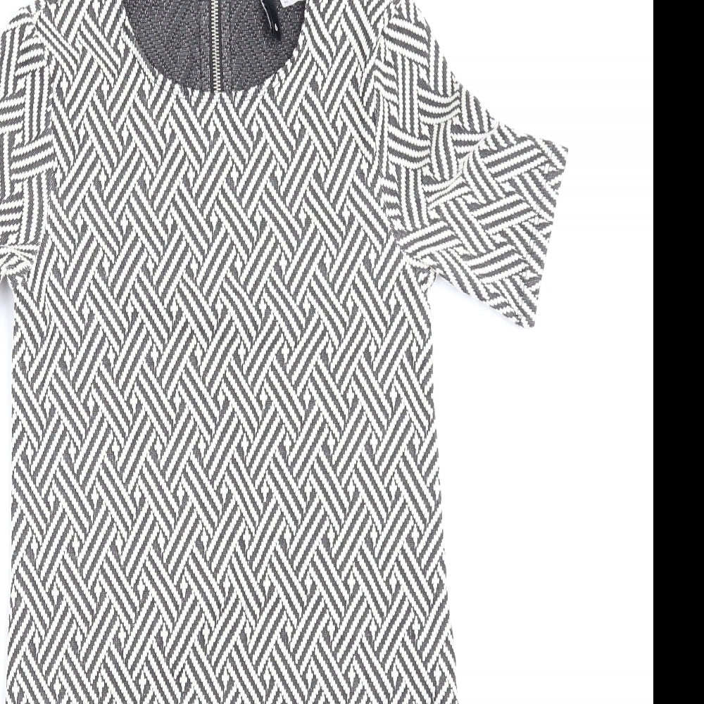 H&M Womens Blue Argyle/Diamond  T-Shirt Dress  Size 6