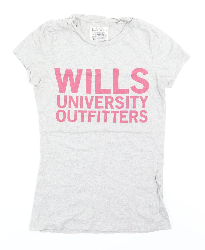 Jack Wills Womens Grey Basic T-Shirt Size 8
