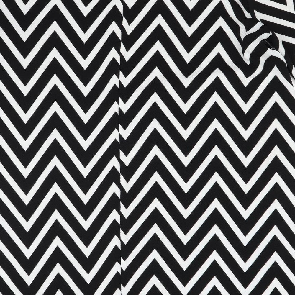 Praslin Womens Black Striped  A-Line  Size 16