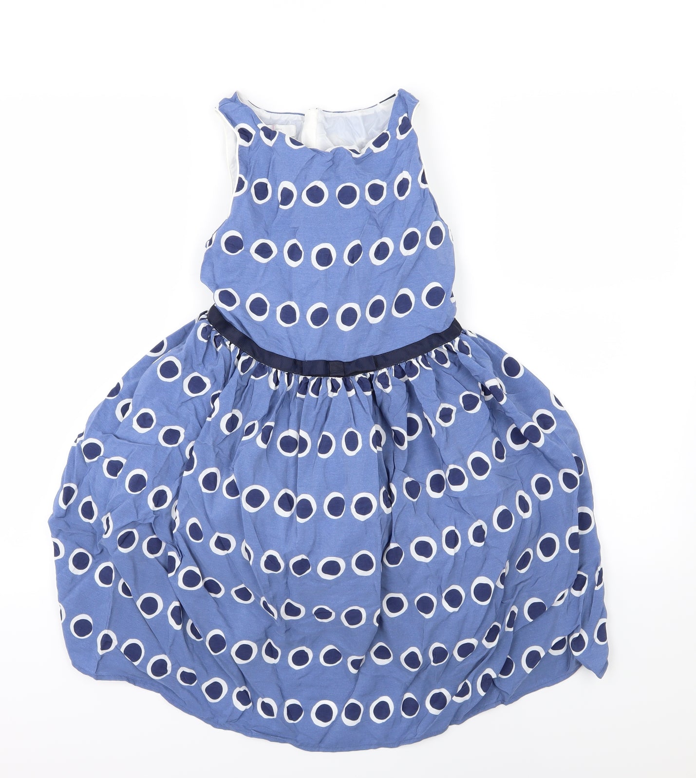 Jasper Conran Girls Blue Polka Dot  Skater Dress  Size 11 Years