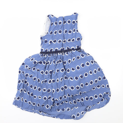 Jasper Conran Girls Blue Polka Dot  Skater Dress  Size 11 Years
