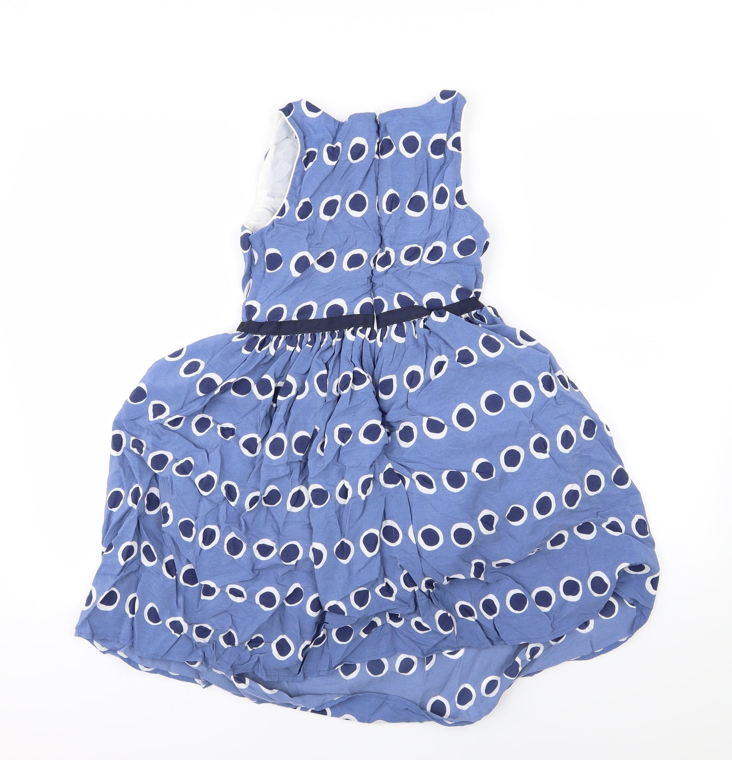 Jasper Conran Girls Blue Polka Dot  Skater Dress  Size 11 Years