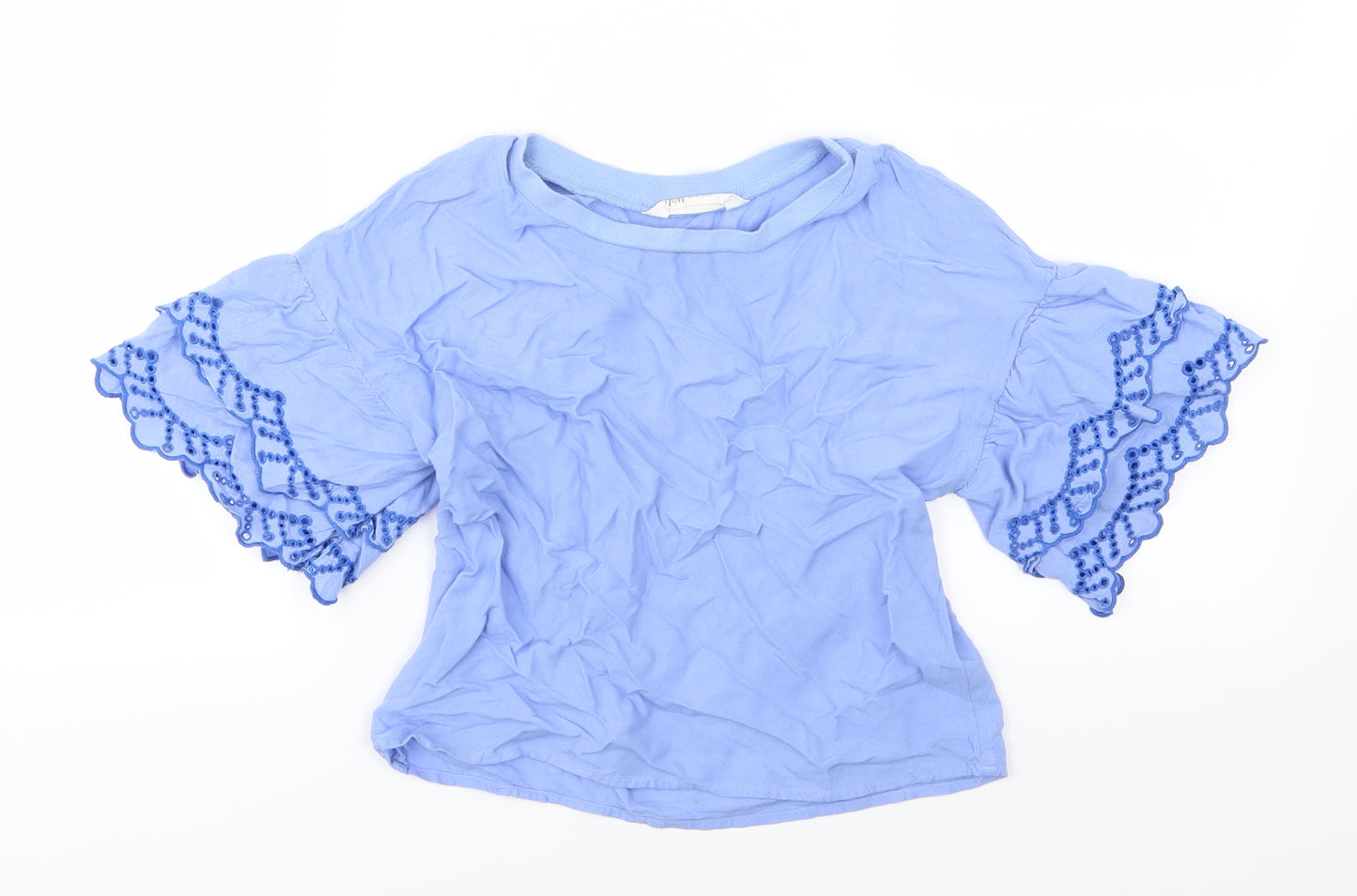 H&M Girls Blue  Jersey Basic T-Shirt Size 10-11 Years