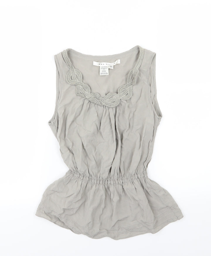 Max Studio Womens Grey  Woven Basic Blouse Size S