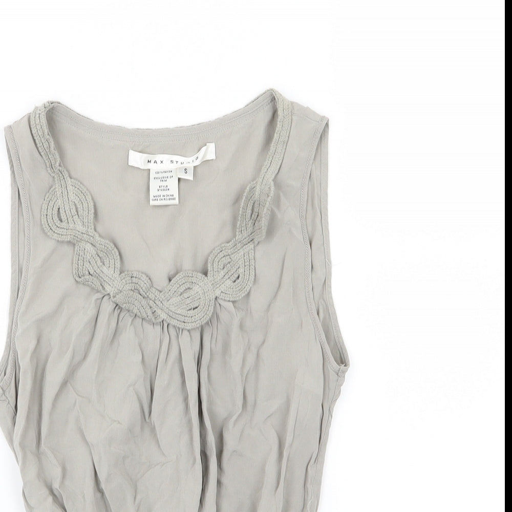 Max Studio Womens Grey  Woven Basic Blouse Size S