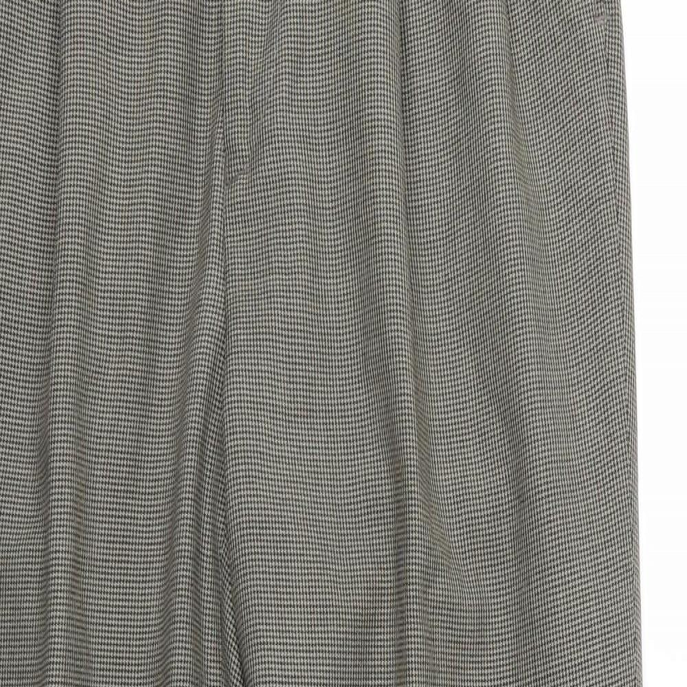 NEXT Mens Brown Houndstooth Rayon Trousers  Size 32 L30 in