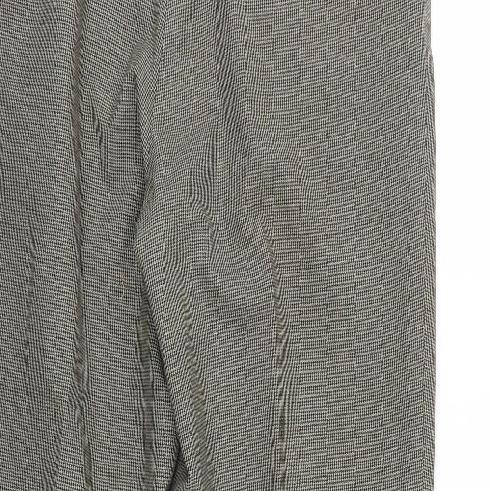 NEXT Mens Brown Houndstooth Rayon Trousers  Size 32 L30 in