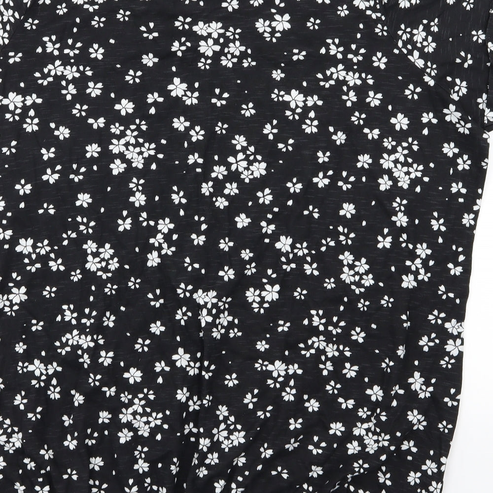 George Womens Black Floral Jersey Basic T-Shirt Size 24