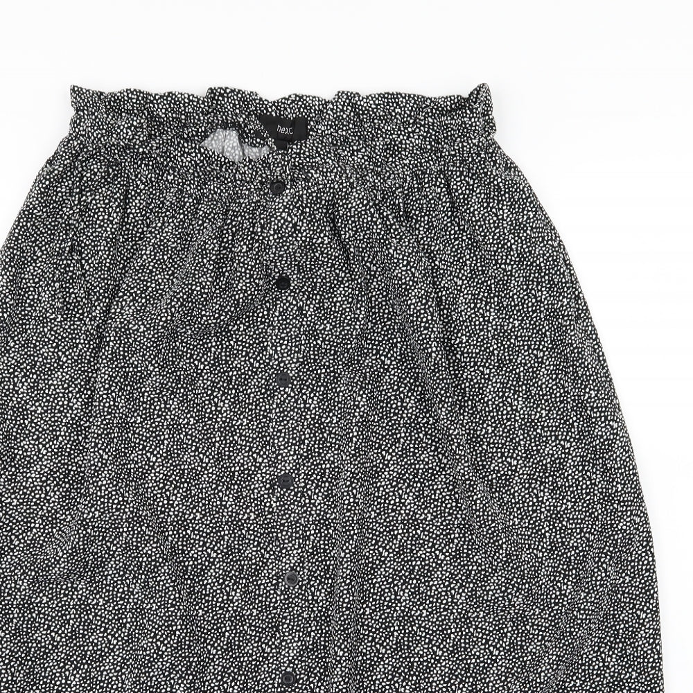NEXT Womens Black Polka Dot  A-Line Skirt Size 14