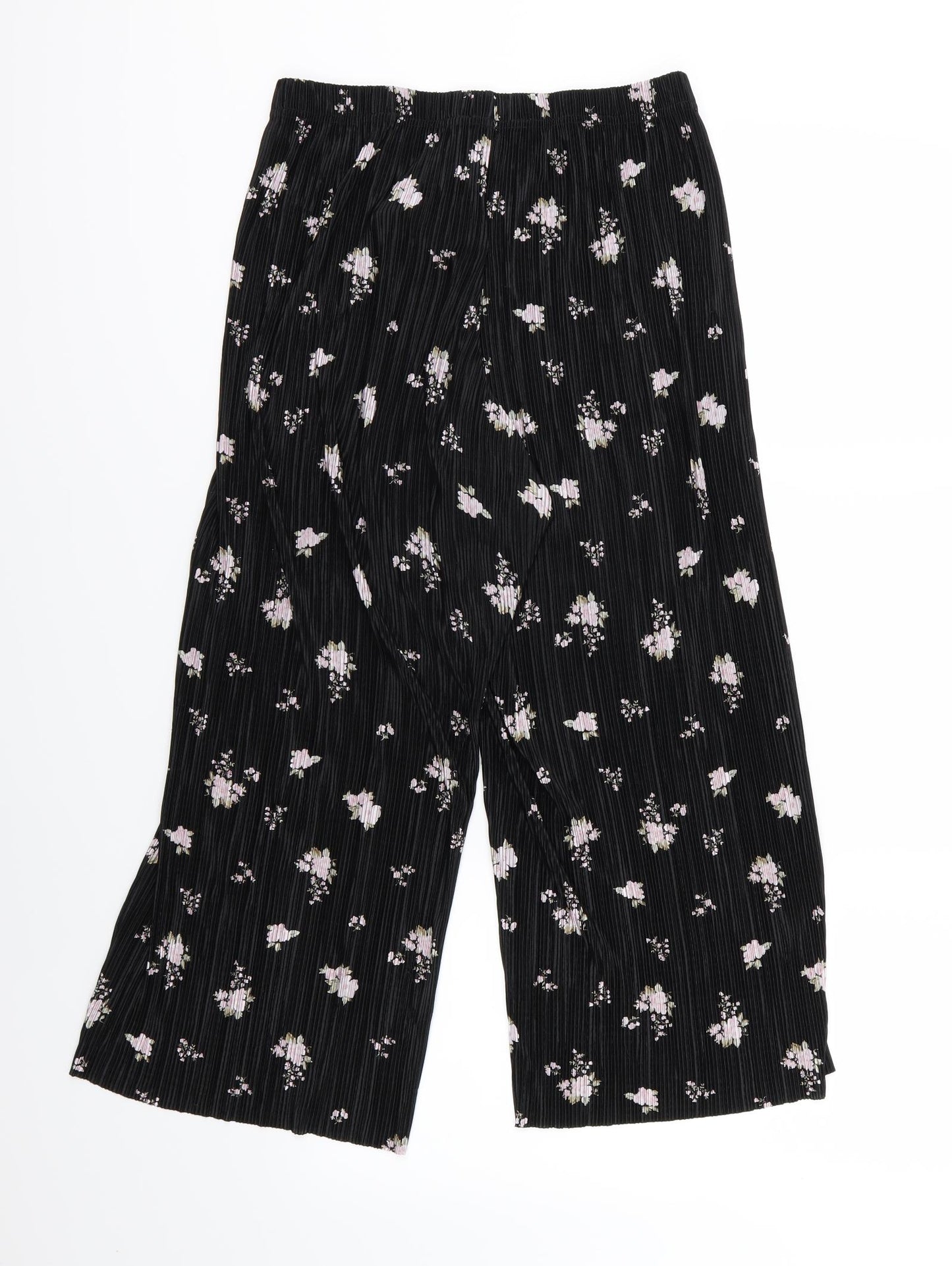 New Look Womens Black Floral Chiffon Culotte Shorts Size 12
