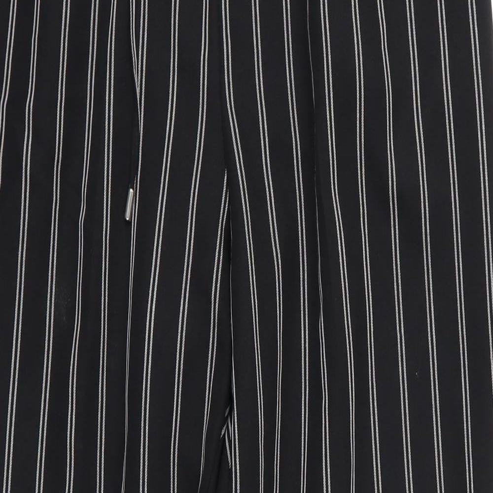 Primark Womens Black Striped Chiffon Trousers  Size 16 L28 in