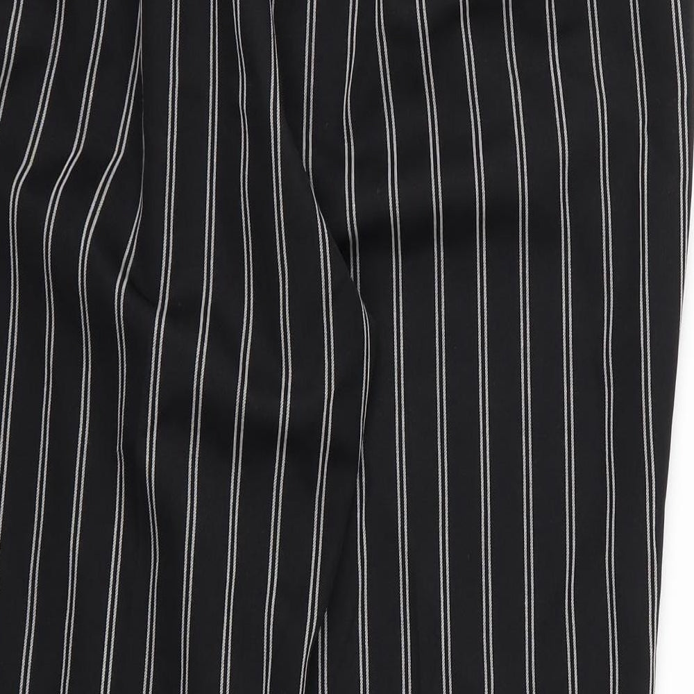 Primark Womens Black Striped Chiffon Trousers  Size 16 L28 in