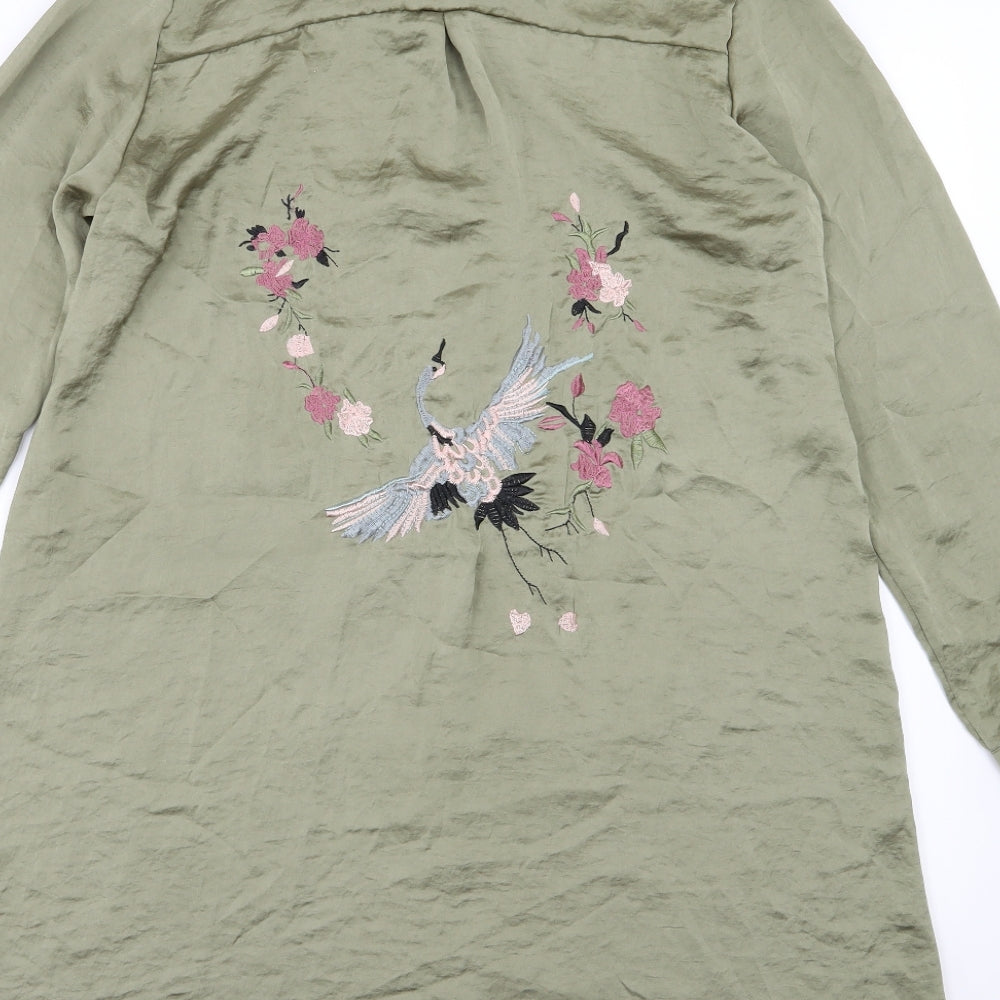 Primark Womens Green Floral  Shirt Dress  Size 10