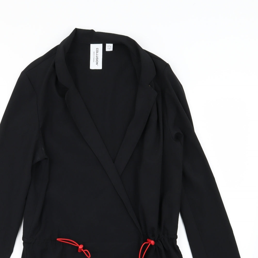 COLLUSION Womens Black   Wrap Dress  Size 8
